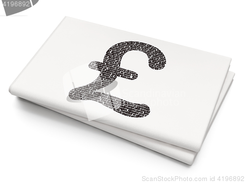 Image of Currency concept: Pound on Blank Newspaper background