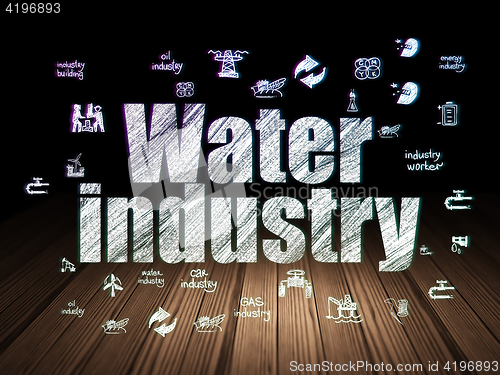 Image of Industry concept: Water Industry in grunge dark room