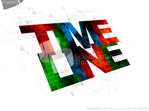 Image of Time concept: Timeline on Digital background