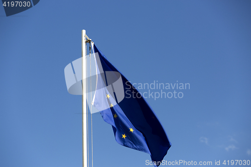 Image of National flag of Alaska on a flagpole