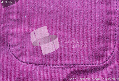 Image of close up of fabric or clothing item with pocket