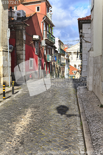 Image of Street  in old town of Lisbon, Portugal