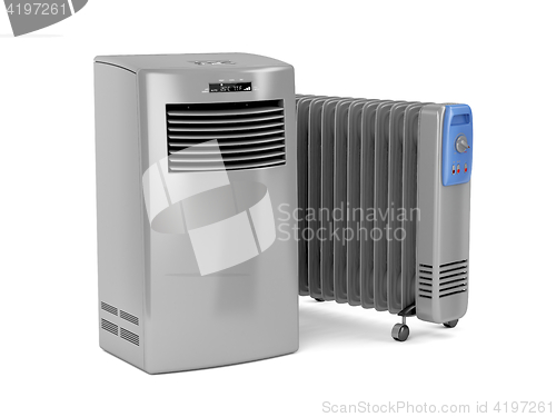 Image of Portable air conditioner and oil-filled heater