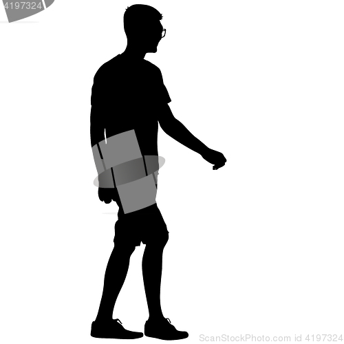 Image of Black silhouettes man on white background. illustration