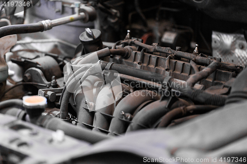 Image of car engine close up