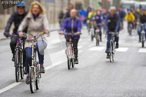 Image of Group of cyclist during the street race