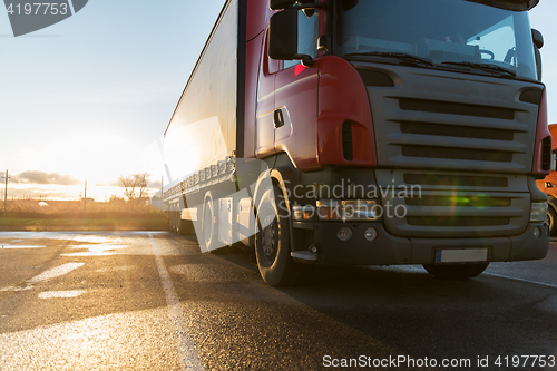 Image of close up of truck on parking