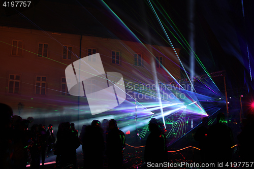 Image of Colourful Laser show rays stream