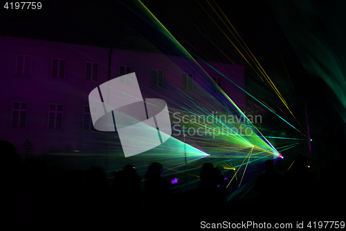 Image of Colourful Laser show rays stream