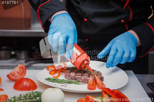 Image of Chef set grilled meat