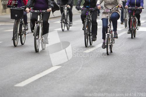 Image of Group of cyclist during the street race