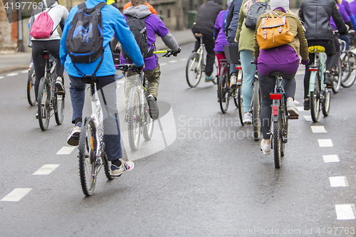 Image of Group of cyclist during the street race