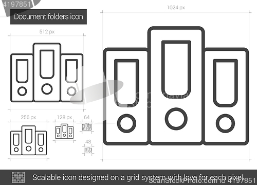 Image of Document folders line icon.