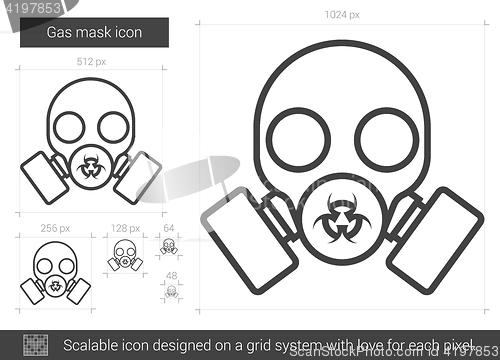 Image of Gas mask line icon.