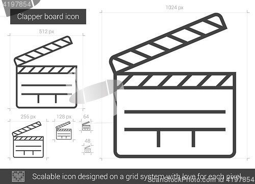 Image of Clapper board line icon.