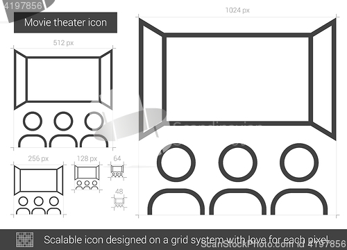 Image of Movie theater line icon.