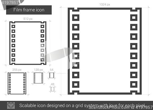 Image of Film frame line icon.