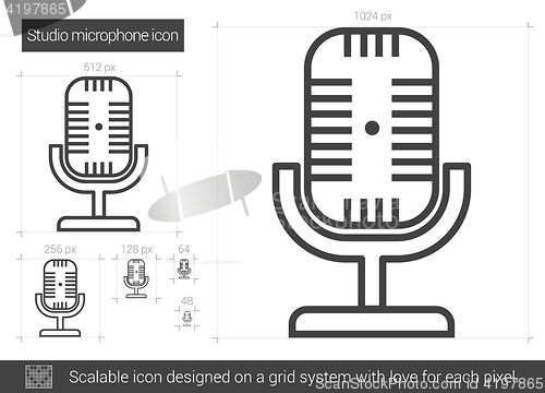 Image of Studio microphone line icon.