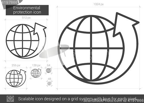 Image of Environmental protection line icon.