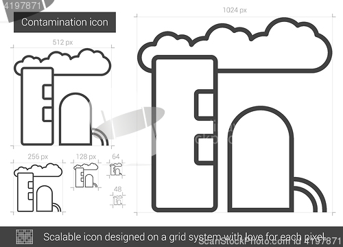 Image of Contamination line icon.