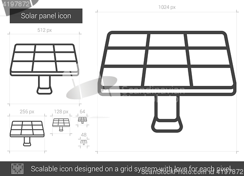 Image of Solar panel line icon.