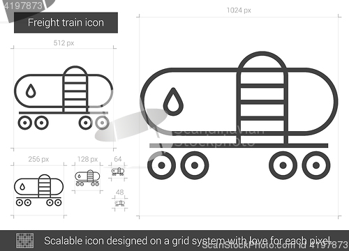 Image of Freight train line icon.