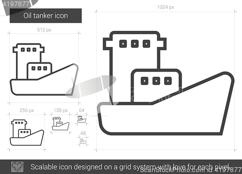 Image of Oil tanker line icon.