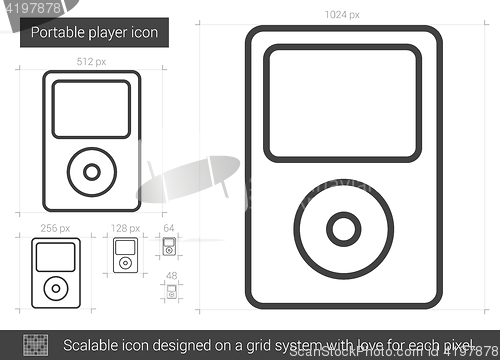 Image of Portable player line icon.