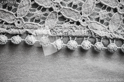 Image of close up of lace textile or clothing item