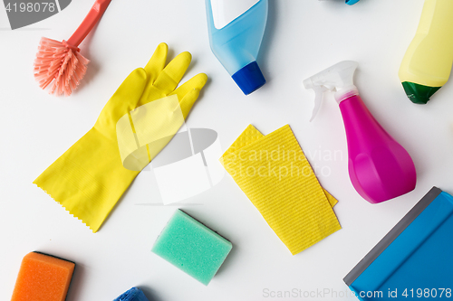 Image of cleaning stuff on white background