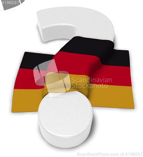 Image of question mark and flag of germany - 3d illustration