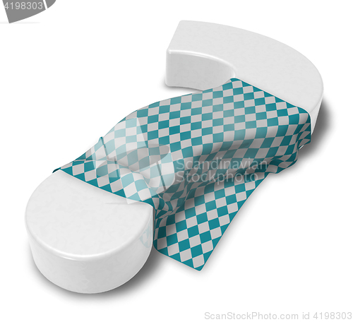 Image of question mark and flag of bavaria - 3d illustration