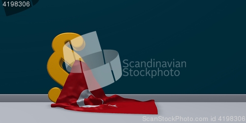 Image of paragraph symbol and turkey flag - 3d rendering