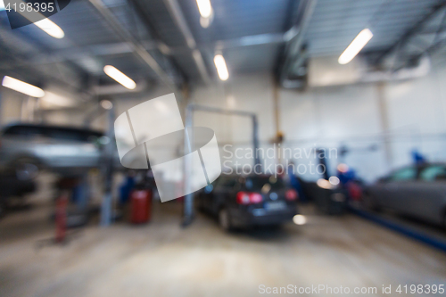 Image of car service station bokeh