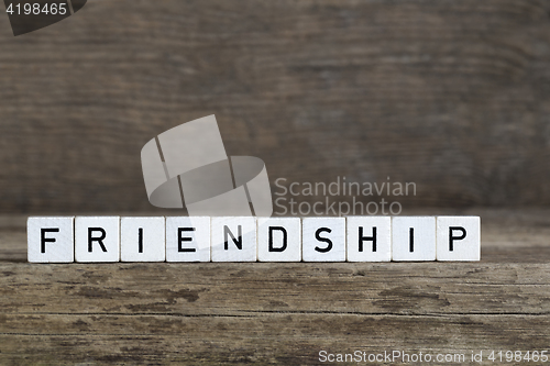 Image of Friendship, written in cubes