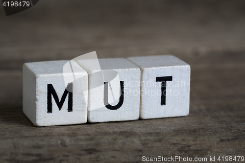 Image of German word courage, written in cubes