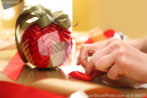 Image of Christmas ornament with ribbon