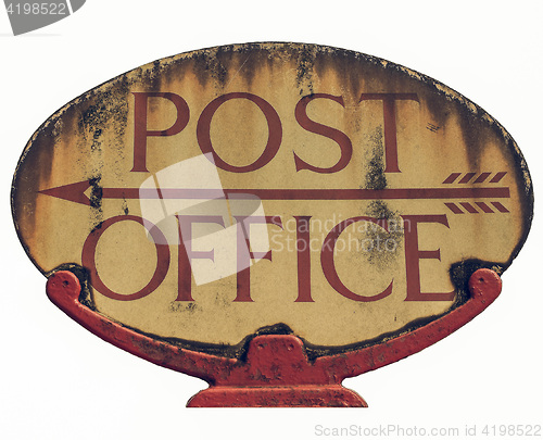 Image of Vintage looking Post office sign