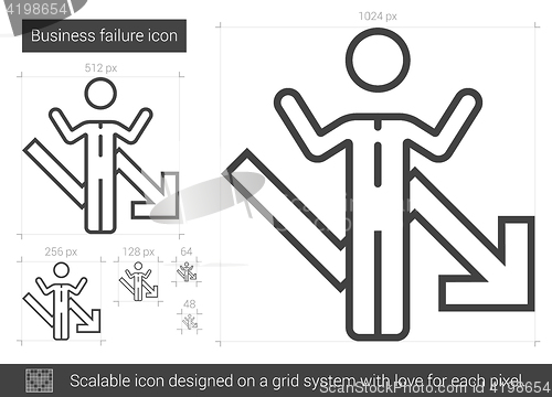 Image of Business failure line icon.