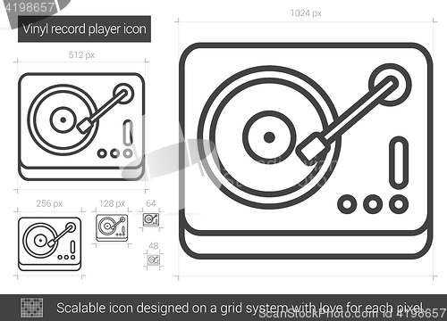 Image of Vinyl record player line icon.