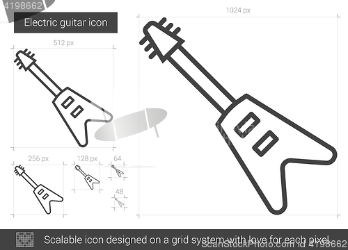 Image of Electric guitar line icon.