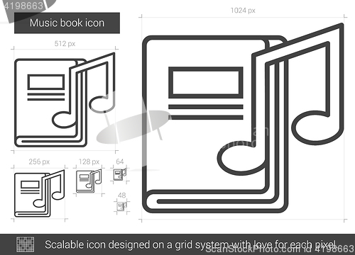 Image of Music book line icon.