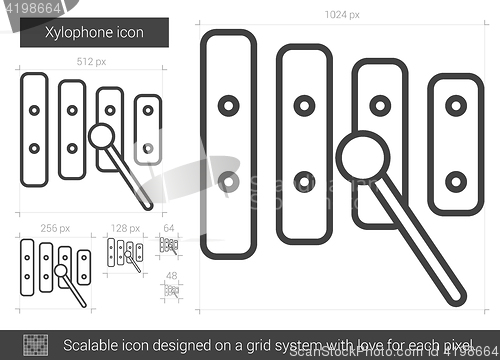 Image of Xylophone line icon.