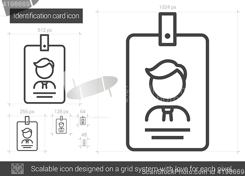 Image of Identification card line icon.