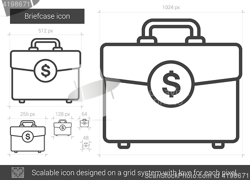 Image of Briefcase line icon.