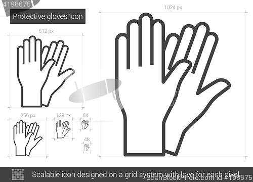 Image of Protective gloves line icon.