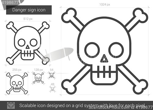 Image of Danger sign line icon.