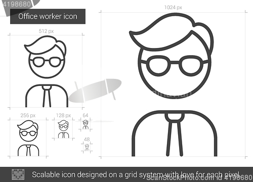 Image of Office worker line icon.
