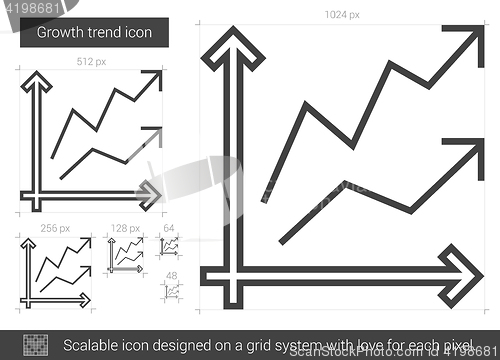 Image of Growth trend line icon.