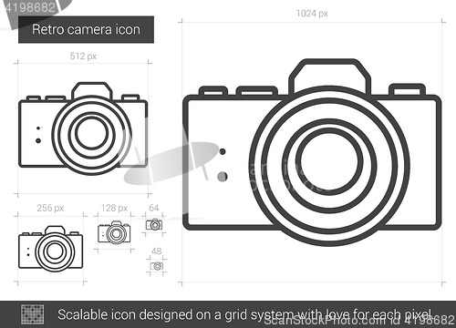 Image of Retro camera line icon.